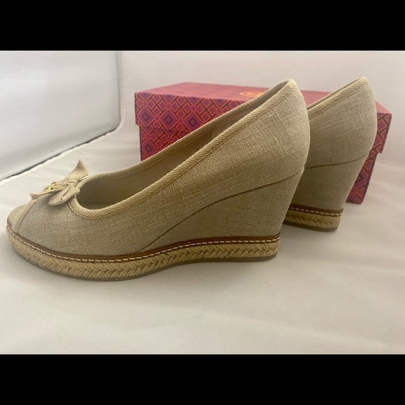 Tory Burch- Jackie Peep toe Wedges - Picture 3 of 6